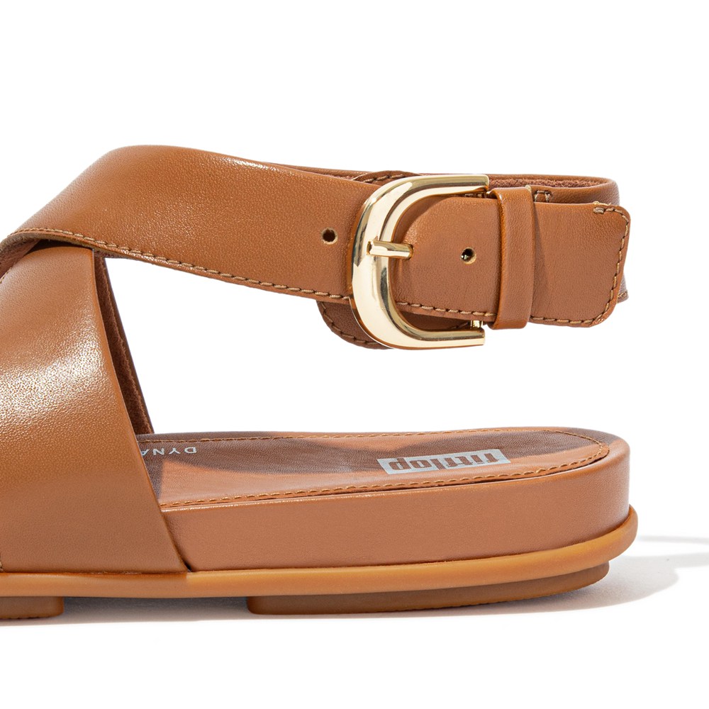 Fitflop Womens Sandals - Gracie Buckle Leather Ankle-strap - Brown - 498-SHWFRX